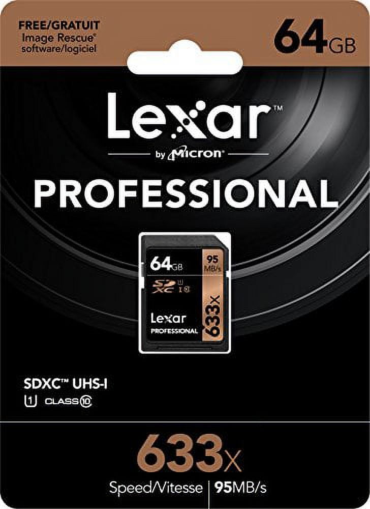Lexar Professional 633x 64GB UHS-1 Class 10 SDXC Memory Card Lexar Professional 633x 64GB UHS-1 Class 10 SDXC Memory Card