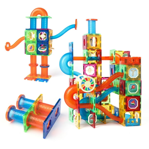 Magblock Tiles, 176 PCS Marble Run Blocks Gift Set
