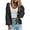Dark Grey, variant on Women's Chunky Knit Open Front Sweater Long Sleeve Button Loose Short Cardigan Outerwear Coats