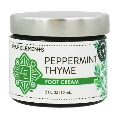 Four Elements Herbals - Crème pour les pieds de menthe poivrée Thym - 2 oz.