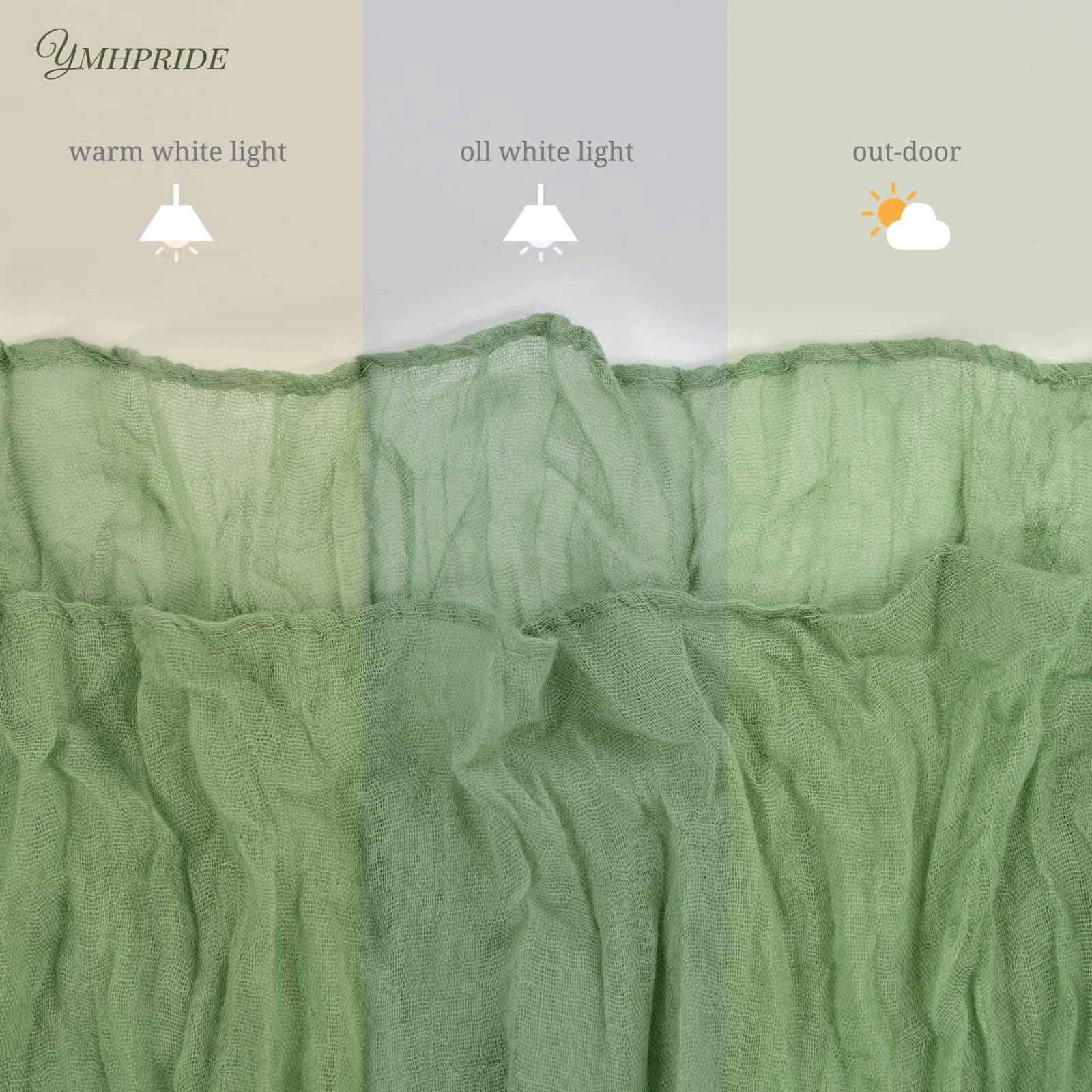 12 Pack 35 x 120 inch Long Boho Cheese Cloth Gauze Table Runners Semi Sheer Table Runner for Wedding Decor
