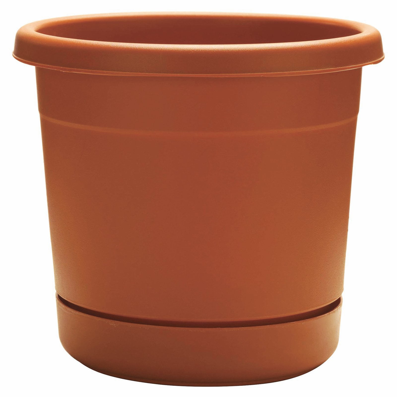 Southern Patio Rolled Rim PolyResin Planter Pot