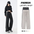 thumbnail image 5 of Basic Simple Womens High Waist Versatile Trousers Casual Loose Wide-Leg Pants - Grey XL, 5 of 7