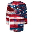 thumbnail image 5 of Frostluinai Chemises pour Femmes Chemises Rouges Blanches et Bleues Manches 3/4 T-Shirts du 4 Juillet Col Rond T-Shirts Graphiques Drapeau Américain Liquidation Offre, 5 of 5