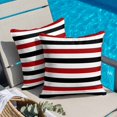 thumbnail image 2 of Throw Pillow Covers, Red Black Stripe 16x16 Pillow Covers for Couch/Sofa/Bed, Farmhouse Watercolor Modern Geometric Decorative Square Linen Cushion Pillowcase for Home Decor, 2 of 9