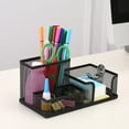 thumbnail image 3 of mmirethe Pen Pencil Holder Portable Coated Replacement Nonslip Round Edge Washable 3 Compartment Desk Organizer Container Orange, 3 of 6
