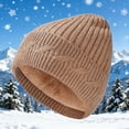 thumbnail image 2 of ktowifly Fleece Lined Knitted Caps for Women Men Winter Warm Thermal Ribbed Solid Color Ribbed Trendy Hat, 2 of 5