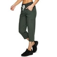 thumbnail image 6 of YOTMKGDO Slacks for Women Active Women's Relaxed Lightweight Woven Cargo Capri Pant Women's Pants Army Green L, 6 of 7