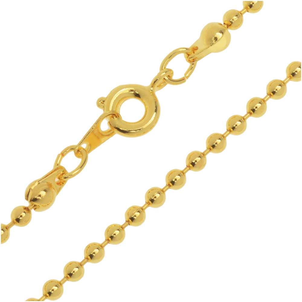 Beadaholique Finished Ball Chain Necklace, 1.5mm Links with Spring