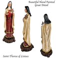 thumbnail image 3 of Urbalabs Saint Therese of Lisieux Catholic Religious Figurines 13 Inch Sacred Heart of Jesus Roses and Crucifix Blessed Mother Outdoor Statue Holy Face of Jesus Little Flower, 3 of 7