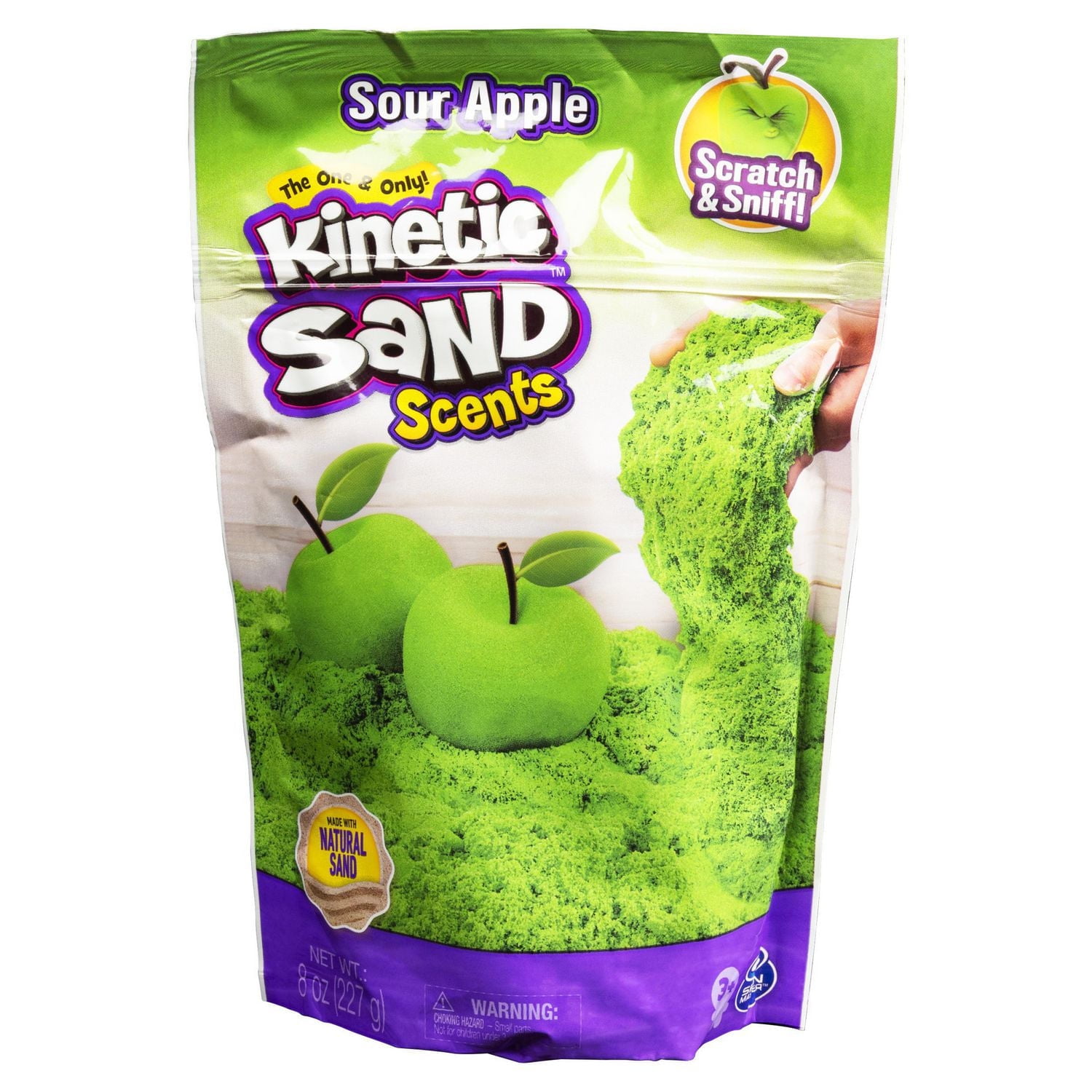 Kinetic Sand Scents, 8oz Sour Apple Green Scented Kinetic Sand, for Kids Aged 3 and Up