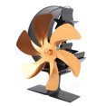 thumbnail image 4 of Ventilador de estufa de 6 aspas, ventilador para hogar alimentado por calor, circulación rápida del viento, ventilador termoeléctrico con patrón de media luna para quemador de leña, dorado, 4 of 5