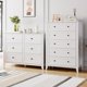 thumbnail image 4 of QinaQin Cómoda de madera con 5 cajones y jaladeras metálicas, mueble organizador para recámara, clóset o pasillo con diseño práctico y moderno, 4 of 8