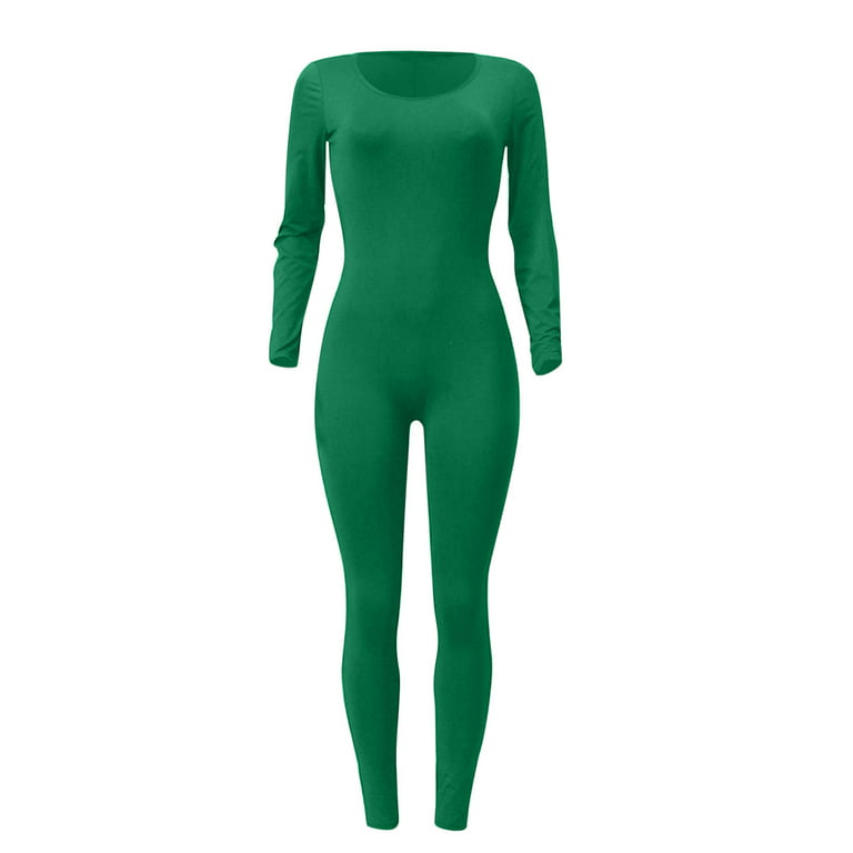 OVIGILY Women's Long Sleeve Unitard Dance Costume Spandex Full Body Suits -  Green - XXXL - ShopStyle Jumpsuits & Rompers