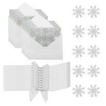 LOLIPPYY 10Sets Plated Silver Glitter Snowflake Invitation Card Sets with Envelopes for Wedding and Holiday Celebrations