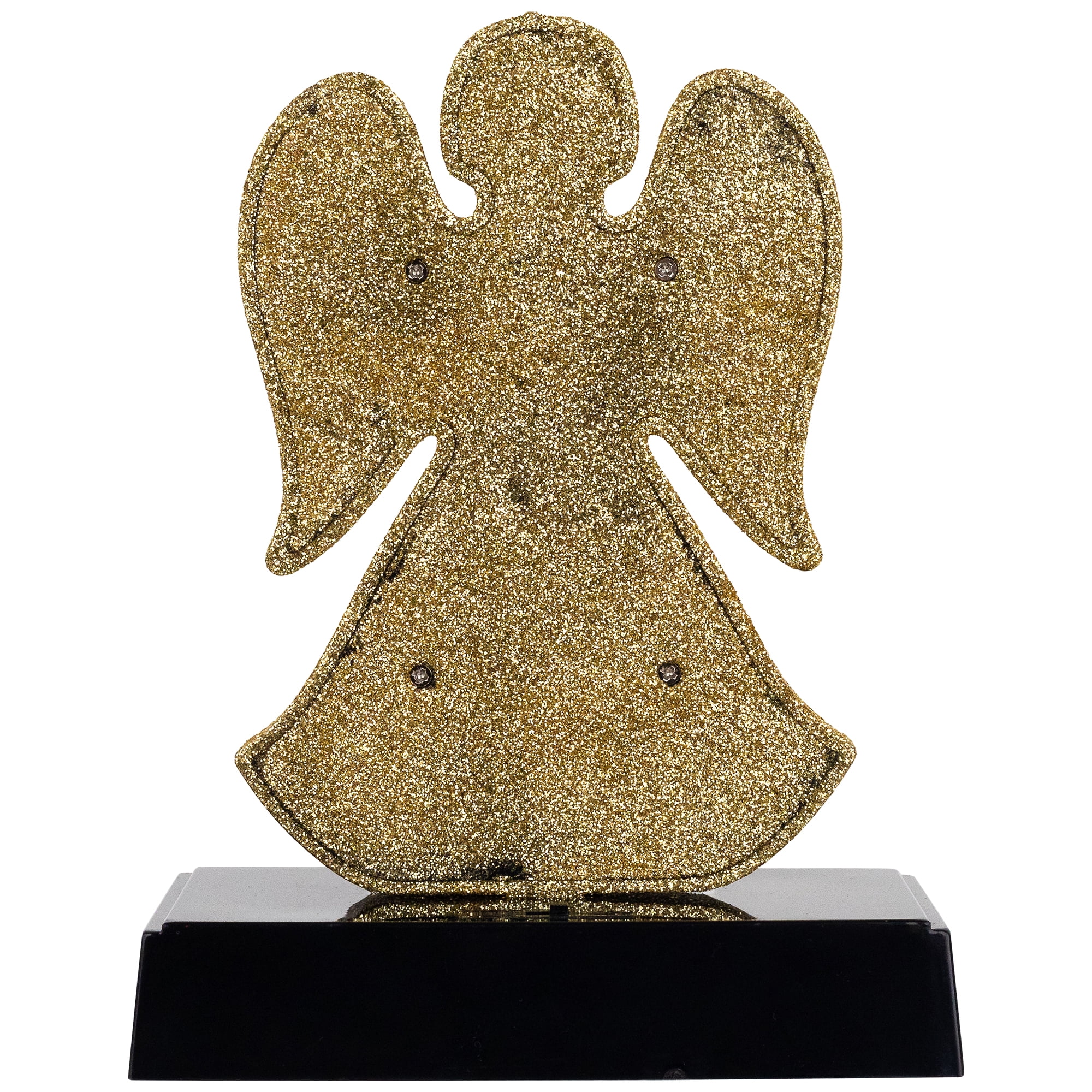 Northlight LED Lighted Glittered Angel Christmas Stocking Holder - 6.5" - Gold