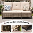 thumbnail image 5 of MRUAKA 5-Piece Outdoor Patio Furniture Wicker Conversation Set, All-Weather Rattan Outdoor Furniture Sectional Set with Swivel Chairs, for Garden,Poolside,Backyard, Yellow&Khaki, 5 of 9
