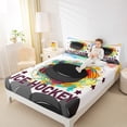 thumbnail image 4 of Feelyou Ice Hockey Sport Twin Sheet Sets, Fashion Watercolor Art Twin Fitted Sheet, Teens Kids Boys Girls Flat Sheet, Luxury Bedroom Decor, 3pcs, 4 of 7