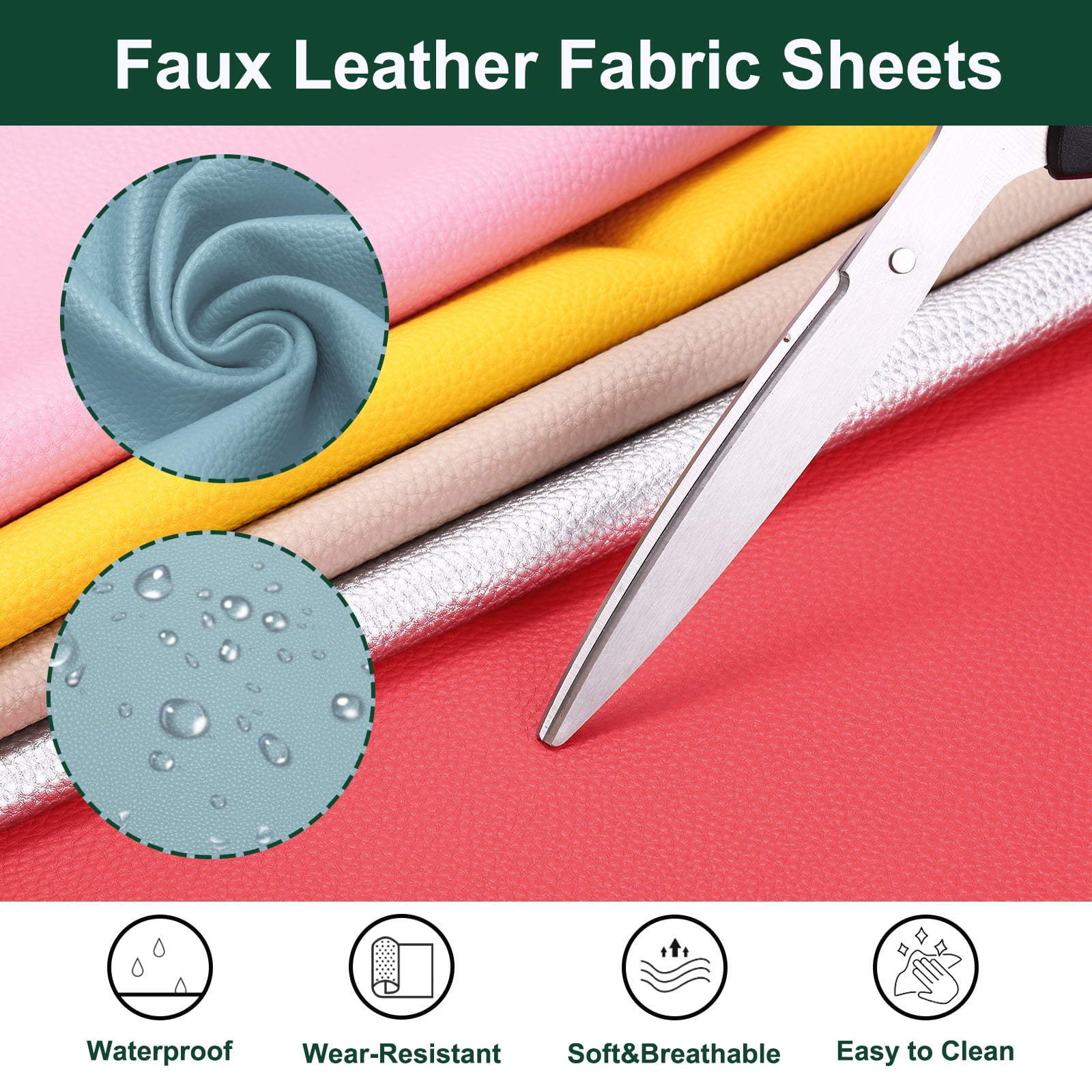 Uxcell Faux Leather Fabric Sheets, 54x36 Inch Waterproof Solid Soft PU Synthetic Leather Sheet for Upholstery Replacement Renovate Sofa Furniture Bag Crafts DIY Sewings(Sky Blue)