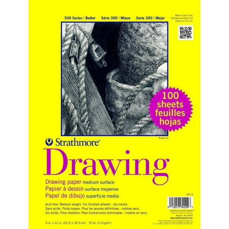 Strathmore 300 Series Drawing Paper, 9 x 12 Inches, 70 lb, 100