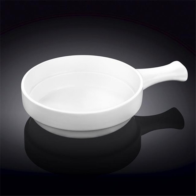 Wilmax 997014 Plat de Cuisson de 5 Po avec Poignée&44; Blanc - Pack de 36