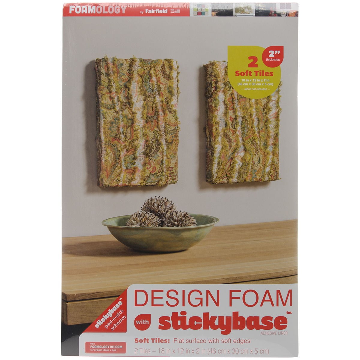 Design Foam 12" x 18" x 2" 2pk, White FOB:MI