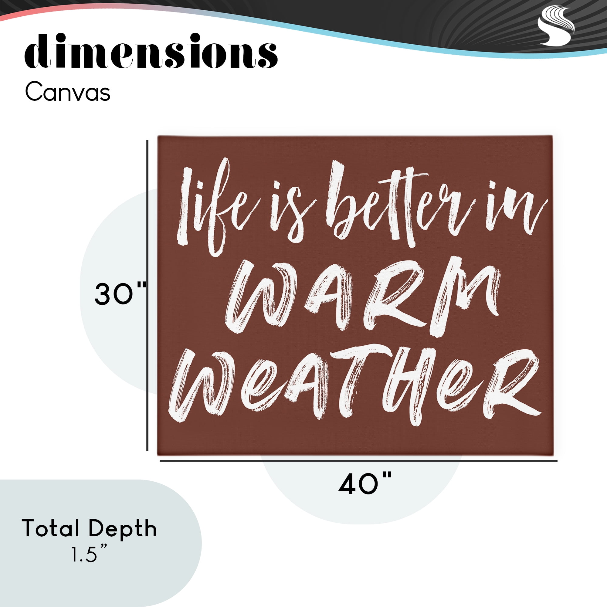 Life Is Better In Warm Weather Canvas Wall Art, design by Lettered and Lined