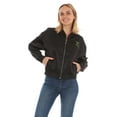 thumbnail image 6 of wicked Elphaba Womens, Ladies & Juniors Satin Bomber Jacket with Embroidery & Metallic Foil Back Graphic, Black, X-Large, 6 of 7