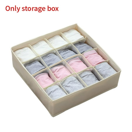 

FAVOLOOK Solid Portable Underwear Storage Box Closet Organizer Bra Drawer Ties Washable