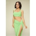 thumbnail image 4 of Summer Days Solid Crop Top & Split Thigh Twist Slit Skirt Set M, 4 of 5
