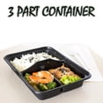 thumbnail image 4 of Meal Prep Containers Kit: (40 Pk) Rectangle Food Container + (40 Pk) Reusable 3 Compartment Container + (40 Pk) Microwavable BPA Free Prepping Container With Lid, Great for meal planning., 4 of 5
