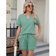 thumbnail image 4 of Conjunto de pijama LOMON de 2 piezas de chándal para mujer, gris y verde, XL, 4 of 6
