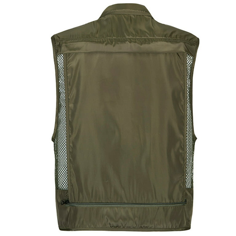 Wrcnote Men Sleeveless Camouflage Print Outdoor Vest Fishing Removable  Cargo Jacket With Multiple Pockets Utility Vests Desert-A M 