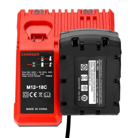 

LA TALUS M12-18C Battery Charger for Milwakee 48-11-1815 48-11-1828 18V Fast Charging US Plug