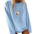 thumbnail image 2 of Rovga Women Sweatshirts Fashion Casual Flower Printed O-Neck Stripe Sweatshirt Stylish Dailywear, 2 of 5