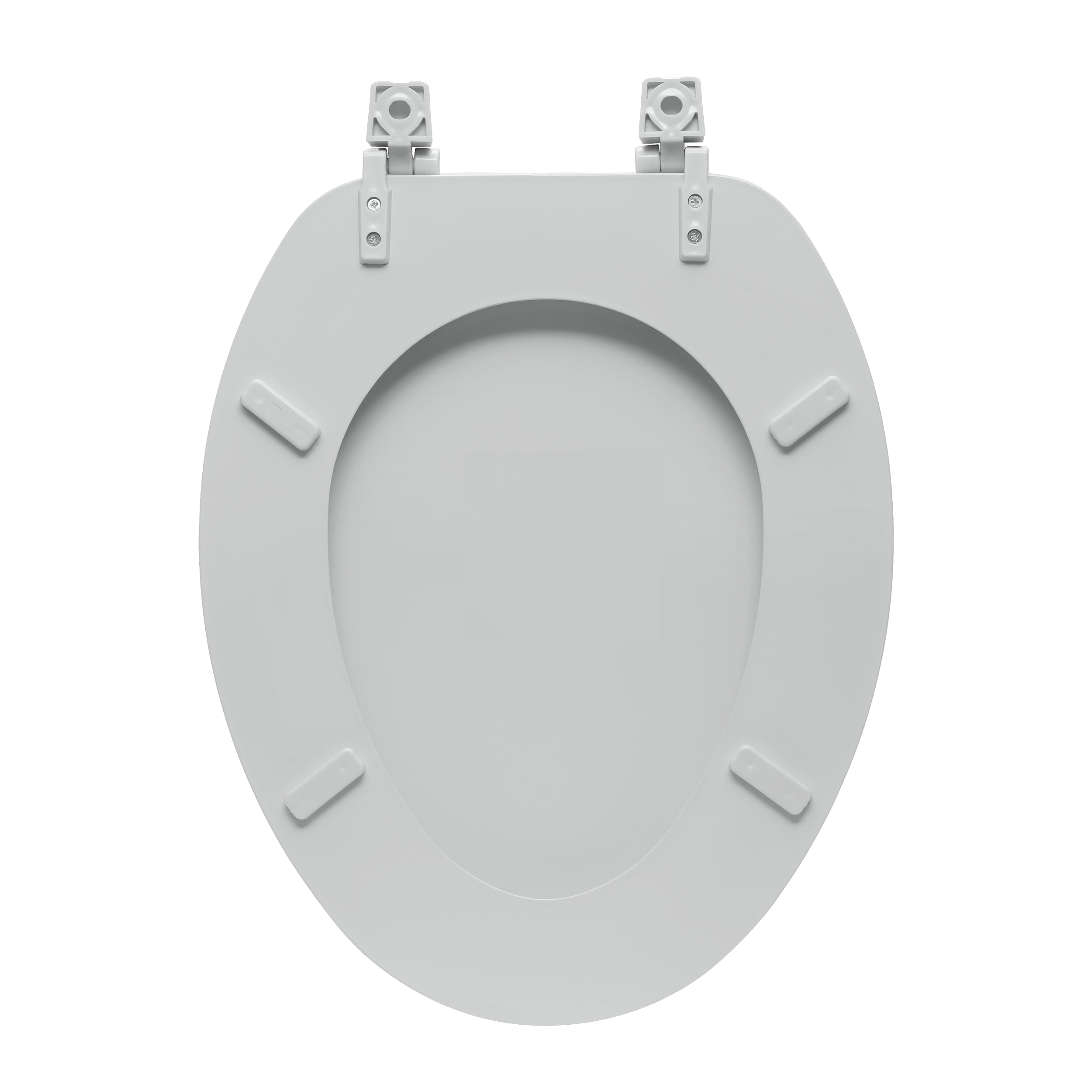 Achim Fantasia 19" Elongated Wood Toilet Seat, Standard, Silver