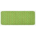 thumbnail image 1 of Jazz Music Kitchen Mat, Hand Drawn Style Saxophone Instruments on Green Background Orchestra, Plush Decorative Kitchen Mat with Non Slip Backing, 47" X 19", Green Yellow Brown, by Ambesonne, 1 of 1