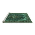 thumbnail image 2 of Ahgly Company Machine Washable Indoor Rectangle Medallion Turquoise Blue Traditional Area Rugs, 5' x 7', 2 of 4