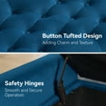 thumbnail image 6 of Velvet Storage Bench, Upholstered Bed Bench with Storage, End of Bed Ottoman with Wooden Legs,Bedside Storage Bench for Bedroom, Living Room, or Entryway, Blue, 6 of 9