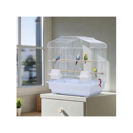 Travel Bird Cage 20.5*18.1*14.2in Portable Birdcage With Handle And Perches For Small Parrots Canaries Cockatiels Lovebirds Finches Budgies Conures 20.5" Portable Travel Bird Cage, Parrot Cage With