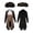 Black, variant on BRICH 4 Piece,Boys 18th Century Traditional Outfits Hat Tops Shorts Tie,Size 3-12 Years Black 150