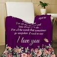 thumbnail image 3 of Gifts for Mom, Mom Birthday Gifts, Christmas, Birthday Gifts for Mom, Best Mom Gifts from Daughter, Son, Super Warm, Soft Love You Mom Throw Blanket with Floral & Letter Print -Violet Violet, 3 of 6