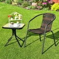thumbnail image 3 of Gymax 10PCS Patio Rattan Dining Chair Outdoor Stackable Armchair Yard Garden Brown, 3 of 10