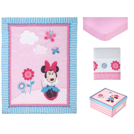 Disney Minnie Mouse Happy Day 4 Piece Crib Bedding Set Walmart