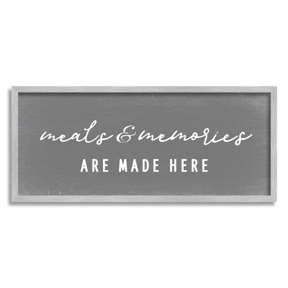 Stupell Industries Meals & Memories Family Kitchen Sign Typography Framed Wall Art, 24 x 10, Design by Daphne Polselli