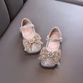 thumbnail image 7 of SGFCWSX Girls Mary Jane Shoes Kids Sparkly Rhinestone Pearl Bow Ankle Strap Party Wedding Flats Gold Size 11.5 Little Kids, 7 of 7