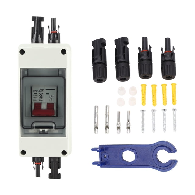 Uadme Disyuntor En Miniatura, Interruptor De Desconexión De PV, Interruptor De Desconexión Solar Mini Disyuntor con Caja De Distribución A Prueba De Agua IP65 Desconector De PV DC500V(20A)