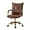 Brown, variant on Modern Faux Leather Office Chair Adjustable Swivel Desk Chair with Gold Legs and Arms, Brown