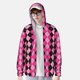 thumbnail image 2 of Fotbe pink and black argyle Chaqueta con Protección Solar UPF 50+ para Hombre y Mujer, Camisa con Capucha y Bolsillos-Large, 2 of 7