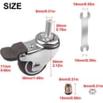 thumbnail image 2 of ruedas giratorias con freno de 38 mm, ruedas roscadas M8 x 20 mm, ruedas para muebles, carga 88 kg, ruedas de goma TPE para equipos pequeños, 2 of 5